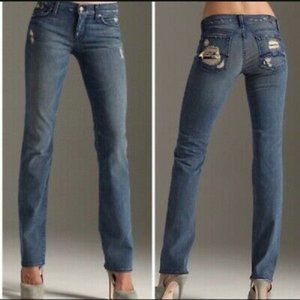7 For All Mankind Denim Peek A Boo Sequin Jeans